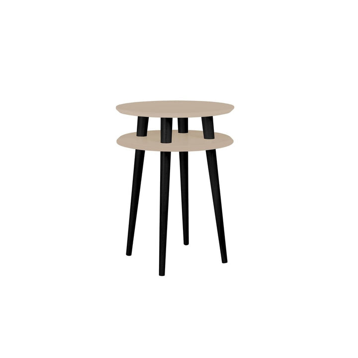 UFO Sidebord diameter 45cm x H 61cm Brun Beige / Sorte Ben – eksakt packshot paa hvid baggrund