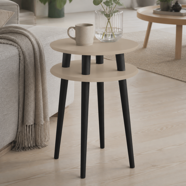 UFO Sidebord diameter 45cm x H 61cm Brun Beige / Sorte Ben – materiale- eller konstruktionsdetalje
