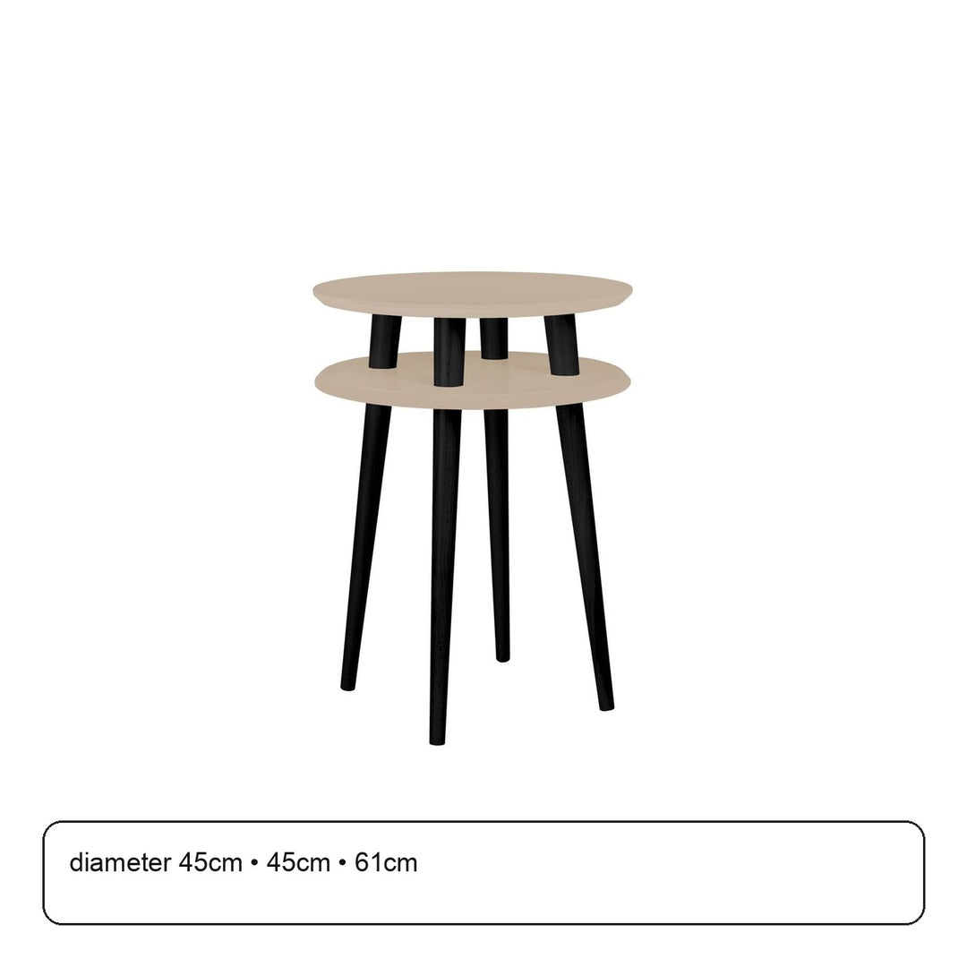 UFO Sidebord diameter 45cm x H 61cm Brun Beige / Sorte Ben – maaldigram
