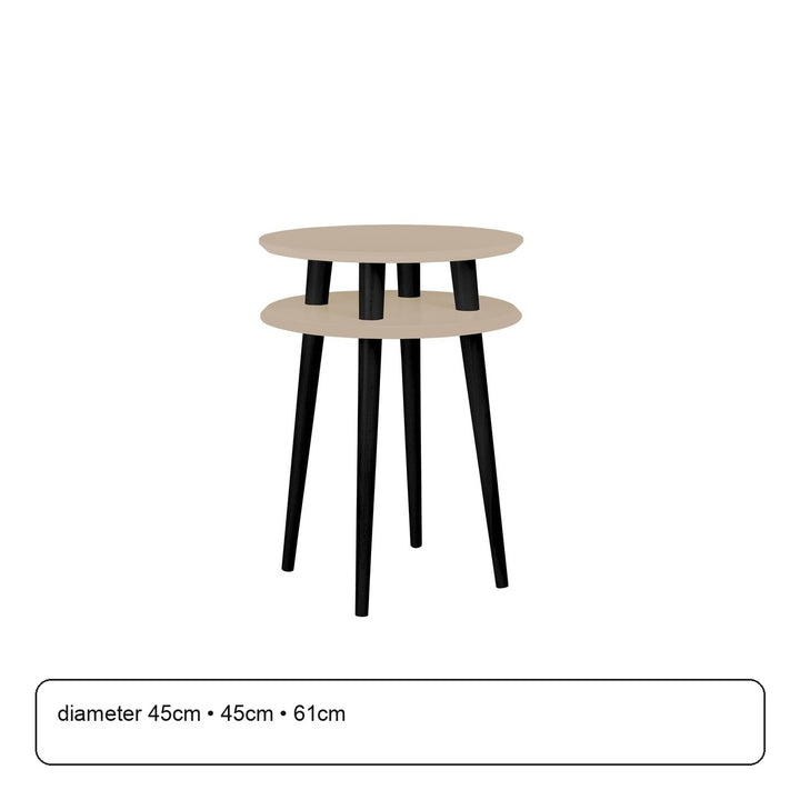 UFO Sidebord diameter 45cm x H 61cm Brun Beige / Sorte Ben – maaldigram