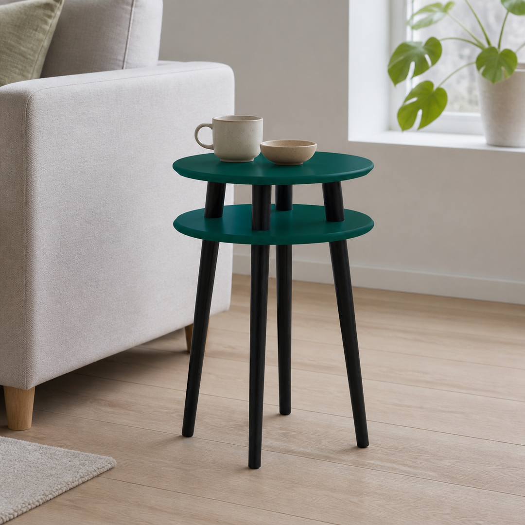 UFO Sidebord diameter 45cm x H 61cm Grønne / Sorte Ben – hero i naturlig brug