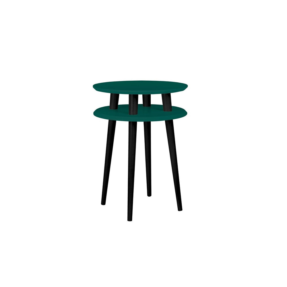 UFO Sidebord diameter 45cm x H 61cm Grønne / Sorte Ben – eksakt packshot paa hvid baggrund