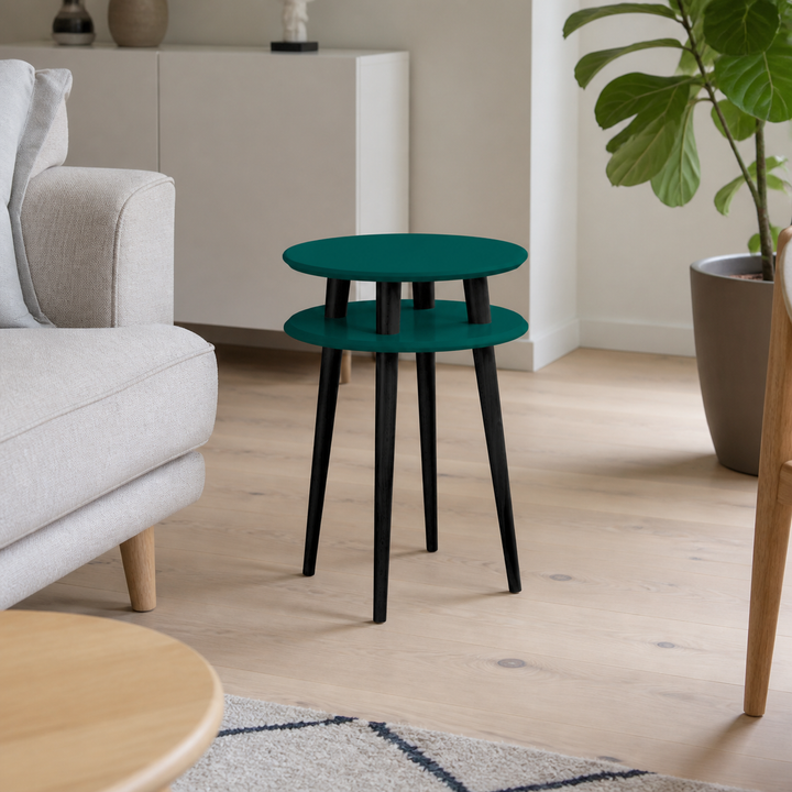 UFO Sidebord diameter 45cm x H 61cm Grønne / Sorte Ben – hele produktet lukket i hjemmet