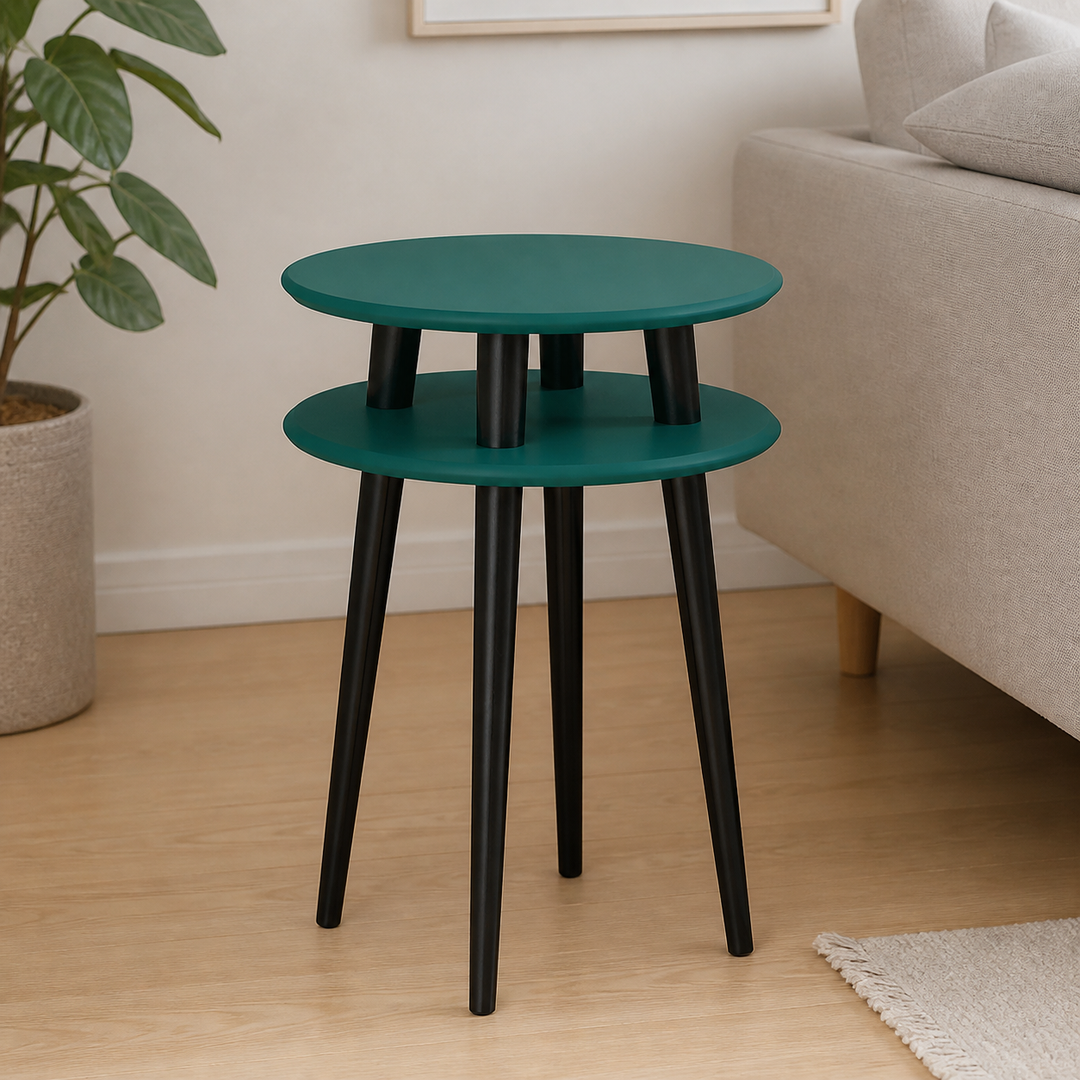 UFO Sidebord diameter 45cm x H 61cm Grønne / Sorte Ben – materiale- eller konstruktionsdetalje