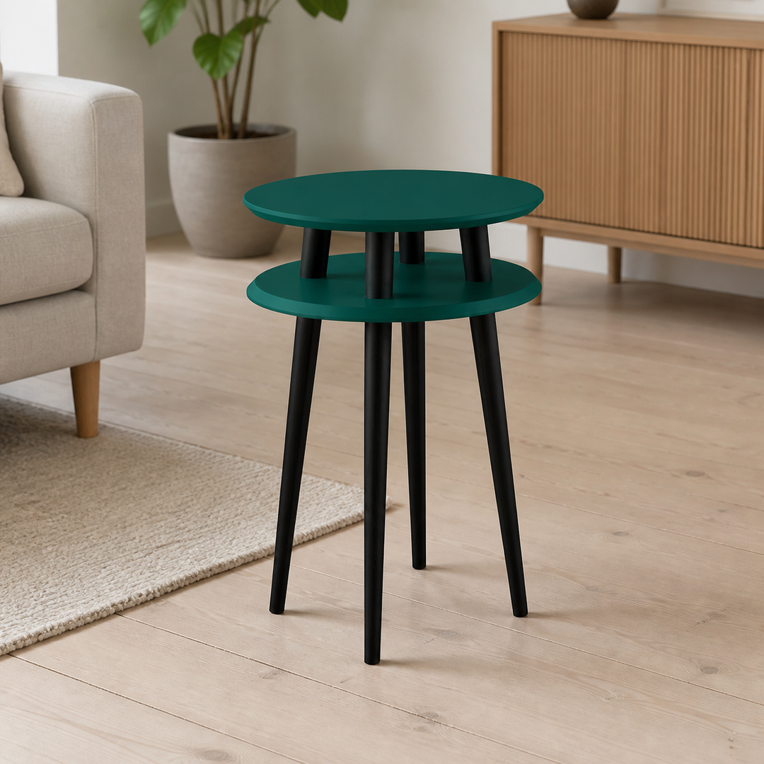 UFO Sidebord diameter 45cm x H 61cm Grønne / Sorte Ben – anden naturlig anvendelse eller vinkel