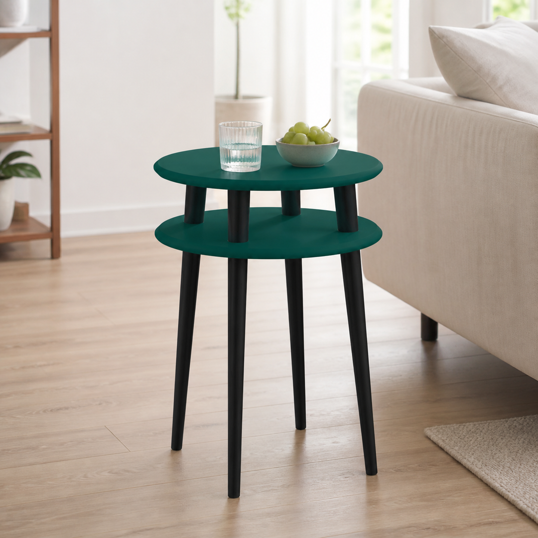 UFO Sidebord diameter 45cm x H 61cm Grønne / Sorte Ben – supplerende neutral dagslysscene