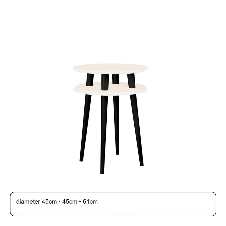 UFO Sidebord diameter 45cm x H 61cm Hvide / Sorte ben – maaldigram