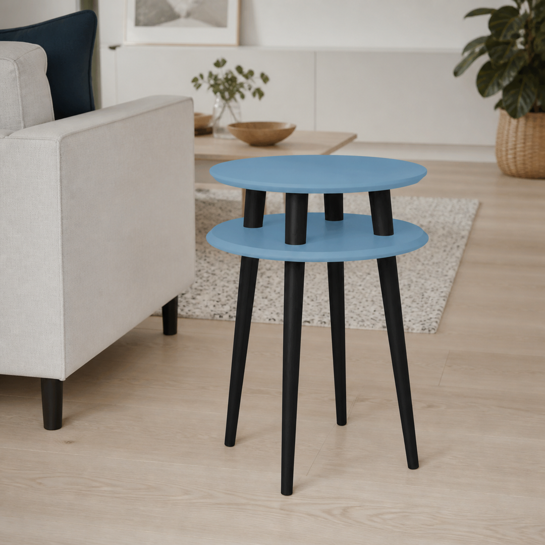UFO Sidebord diameter 45cm x H61cm Blide blå / sorte ben – anden naturlig anvendelse eller vinkel