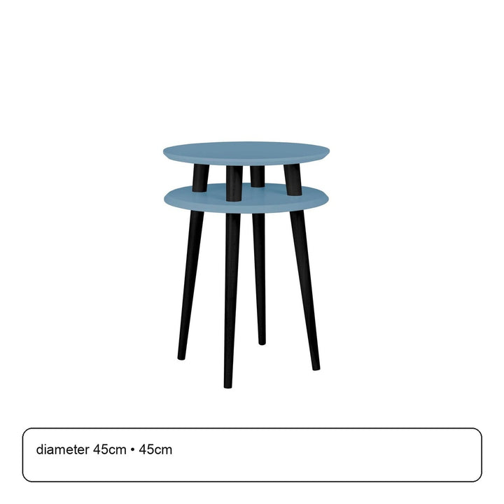 UFO Sidebord diameter 45cm x H61cm Blide blå / sorte ben – maaldigram