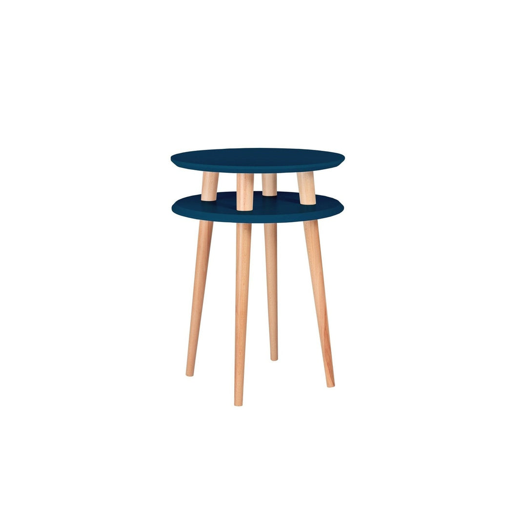 UFO Sidebord diameter 45cm x højde 61cm - Benzinblå – eksakt packshot paa hvid baggrund