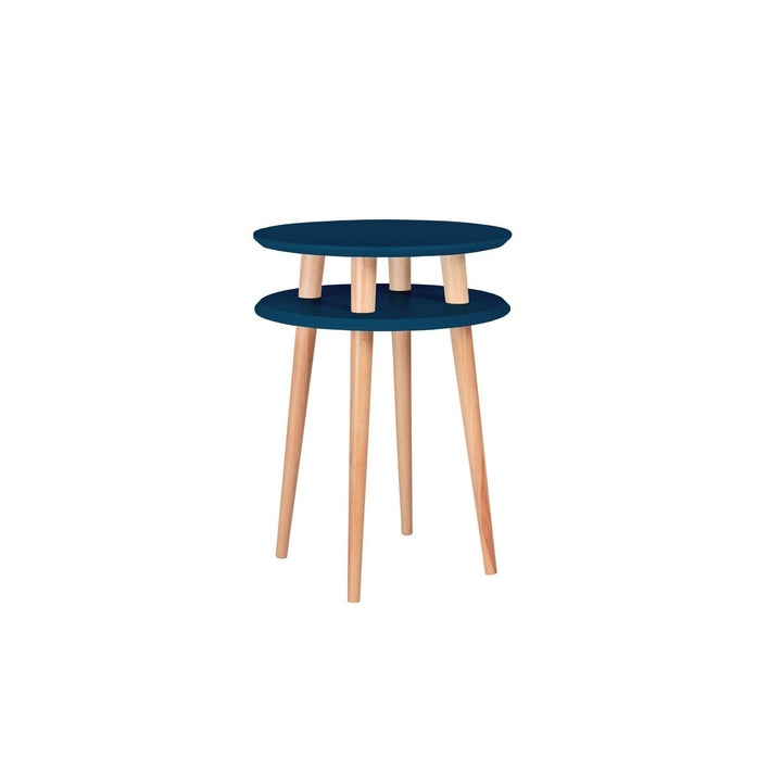 UFO Sidebord diameter 45cm x højde 61cm - Benzinblå – eksakt packshot paa hvid baggrund