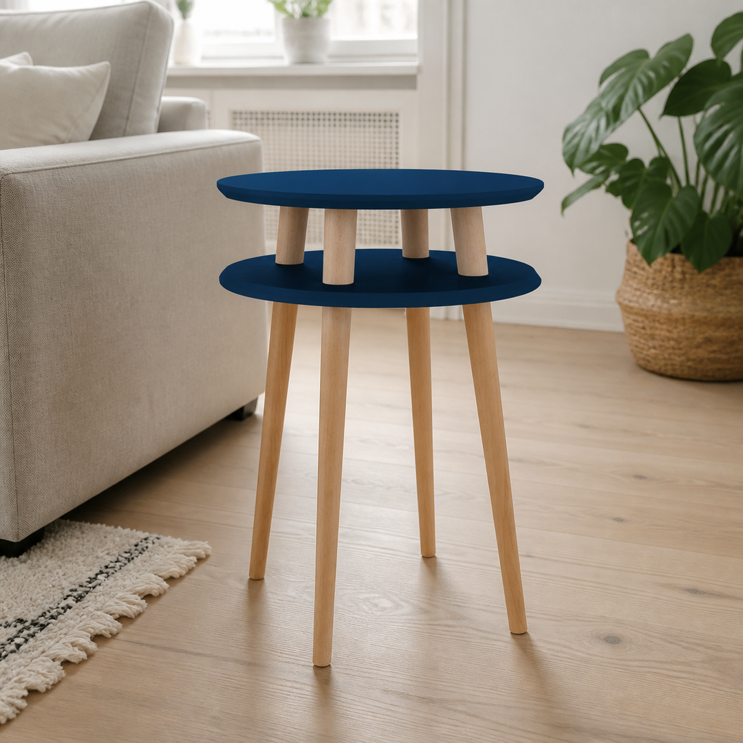 UFO Sidebord diameter 45cm x højde 61cm - Benzinblå – anden naturlig anvendelse eller vinkel