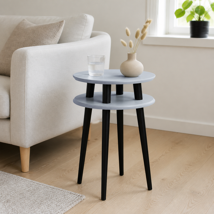 UFO Sidebord diameter 45cm x højde 61cm - Mørkegrå/sorte ben – hero i naturlig brug