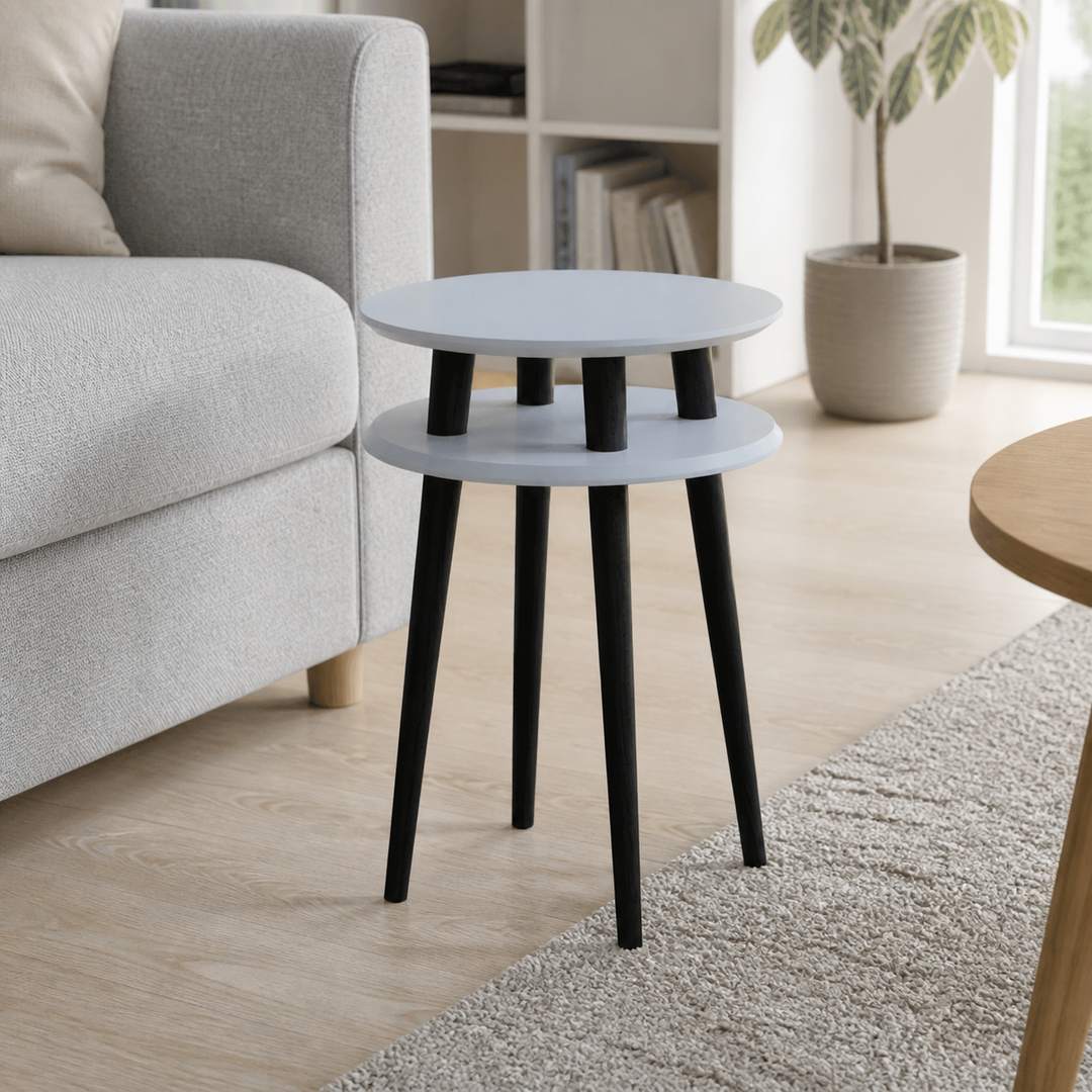 UFO Sidebord diameter 45cm x højde 61cm - Mørkegrå/sorte ben – materiale- eller konstruktionsdetalje