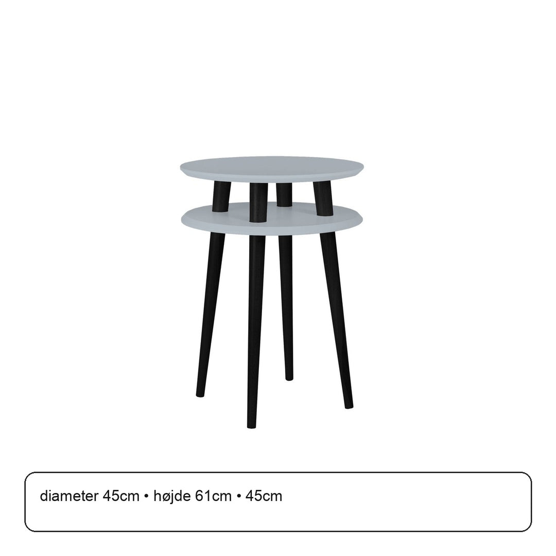 UFO Sidebord diameter 45cm x højde 61cm - Mørkegrå/sorte ben – maaldigram