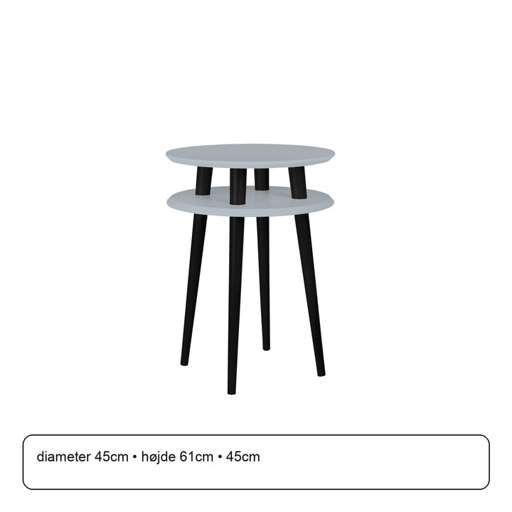 UFO Sidebord diameter 45cm x højde 61cm - Mørkegrå/sorte ben – maaldigram