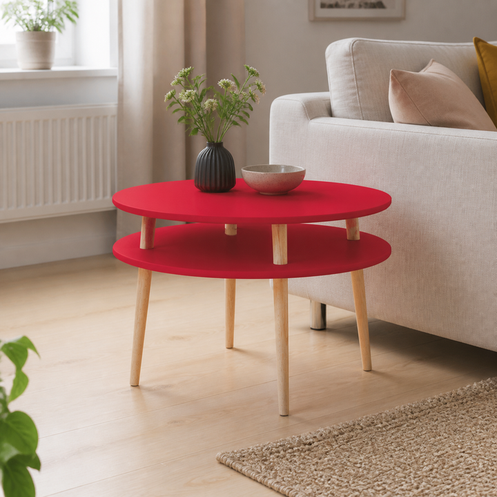 UFO Sidebord diameter 70cm x H 45cm - Rød – anden naturlig anvendelse eller vinkel