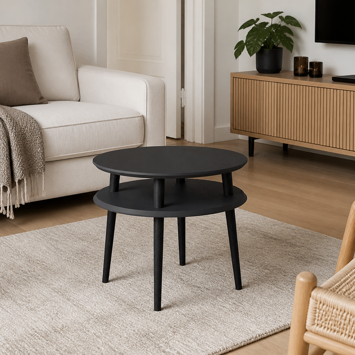 UFO Sofabord diameter 57cm x H 45cm - Grafit/Sorte Ben – hele produktet lukket i hjemmet