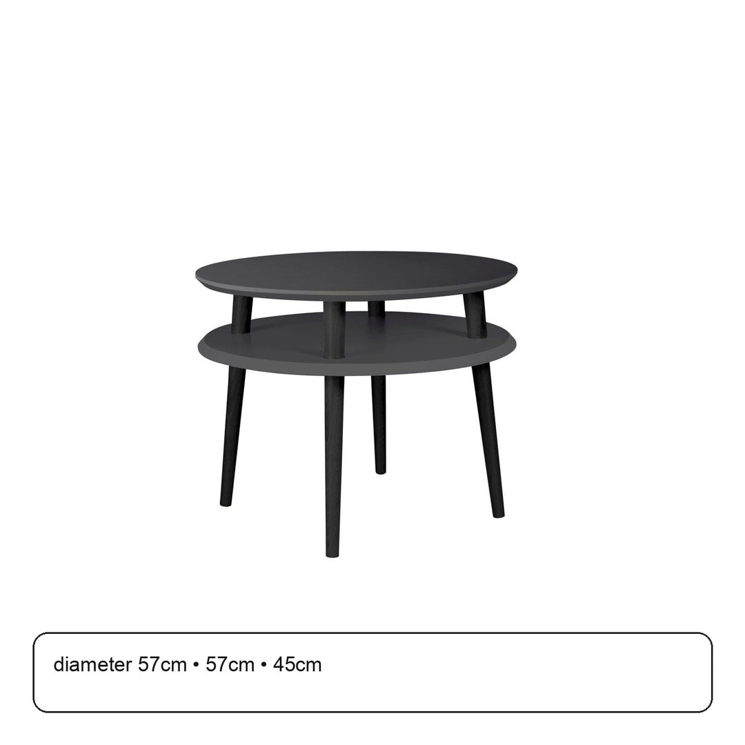 UFO Sofabord diameter 57cm x H 45cm - Grafit/Sorte Ben – maaldigram