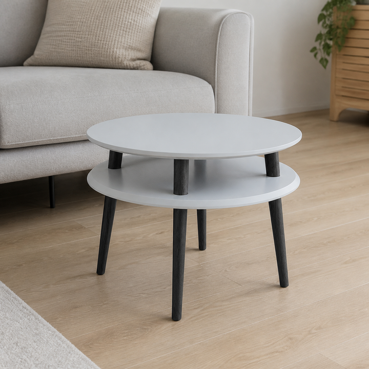 UFO Sofabord diameter 57cm x H 45cm - Lysegrå/Sorte ben – materiale- eller konstruktionsdetalje