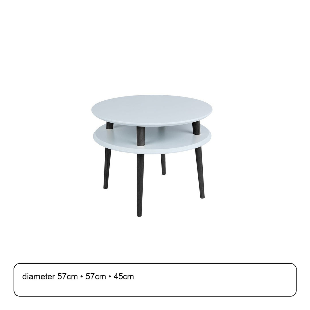 UFO Sofabord diameter 57cm x H 45cm - Lysegrå/Sorte ben – maaldigram