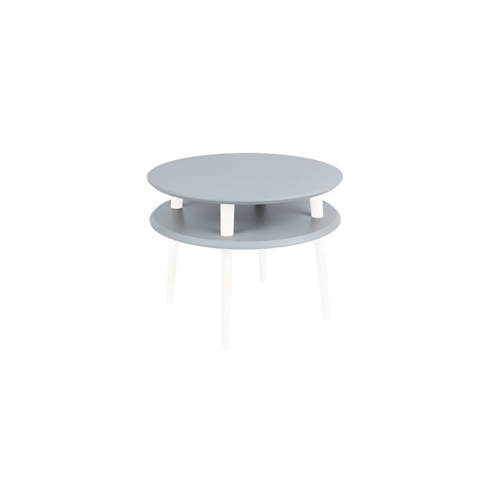 UFO Sofabord diameter 57cm x H 45cm - Mørkegrå/Hvide ben – eksakt packshot paa hvid baggrund