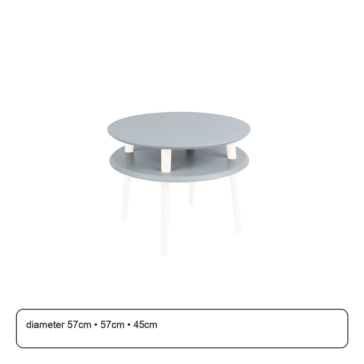 UFO Sofabord diameter 57cm x H 45cm - Mørkegrå/Hvide ben – maaldigram