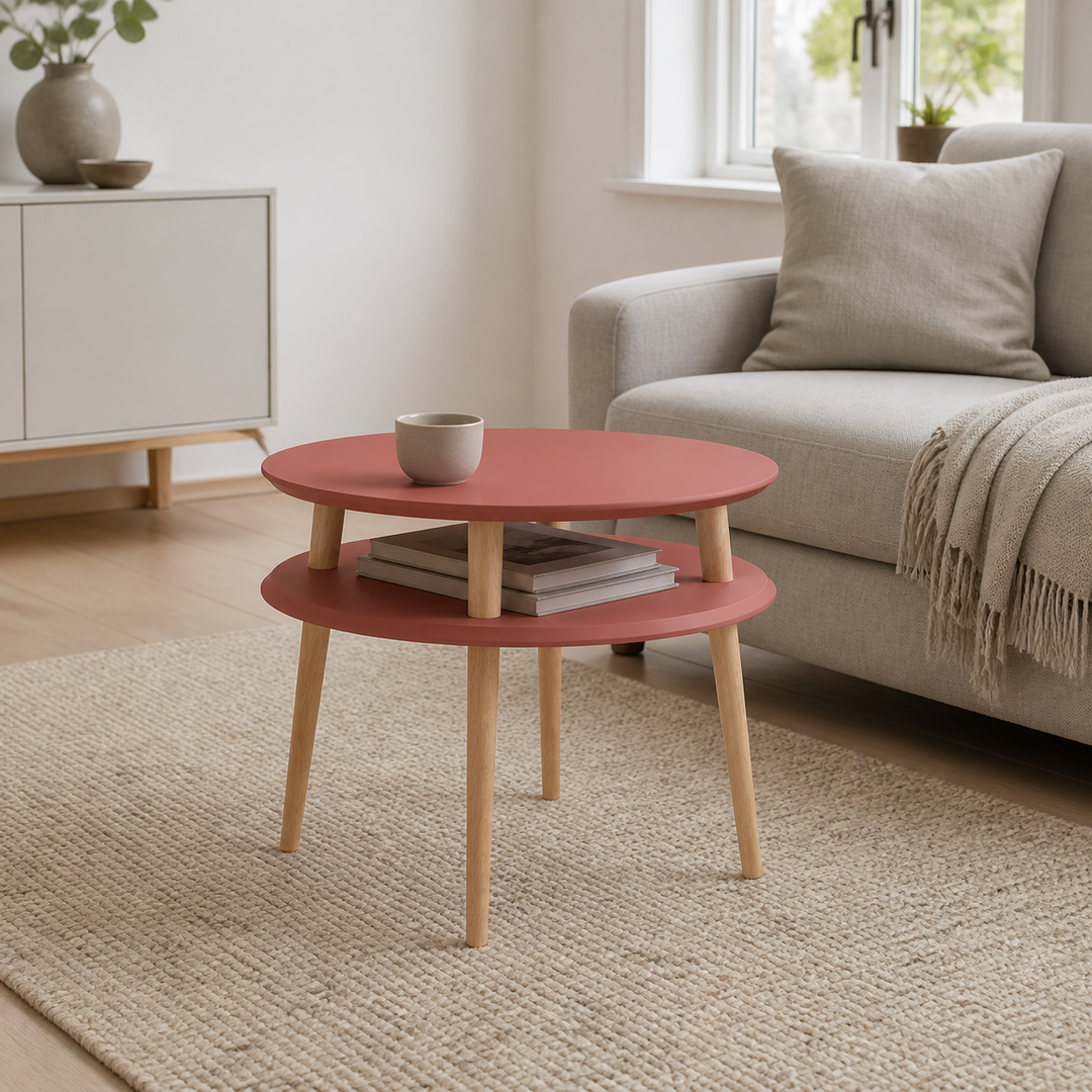 UFO Sofabord diameter 57cm x H 45cm Antik pink – supplerende neutral dagslysscene