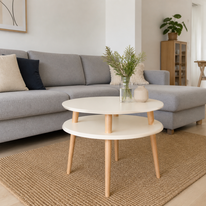 UFO Sofabord diameter 57cm x H 45cm Kridthvid – anden naturlig anvendelse eller vinkel