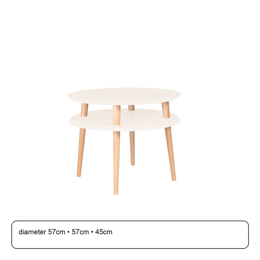 UFO Sofabord diameter 57cm x H 45cm Kridthvid – maaldigram