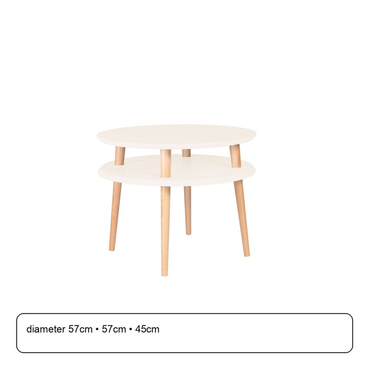 UFO Sofabord diameter 57cm x H 45cm Kridthvid – maaldigram