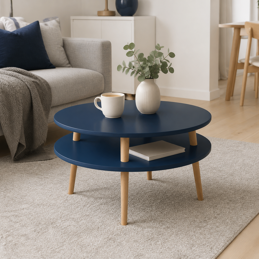 UFO Sofabord diameter 70cm x højde 35cm - Petrolblå – vigtigste funktion