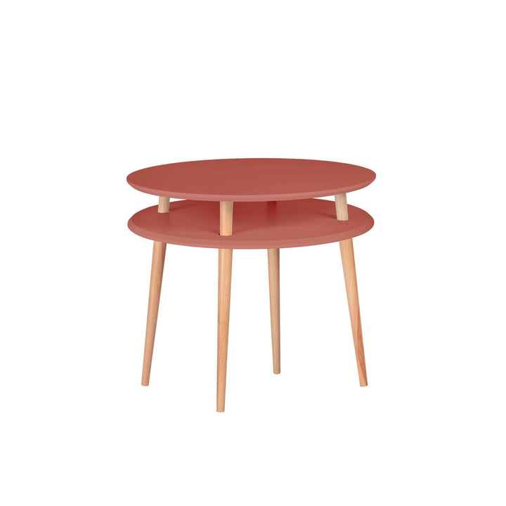 UFO Sofabord diameter 70cm x højde 61cm Antik pink – eksakt packshot paa hvid baggrund
