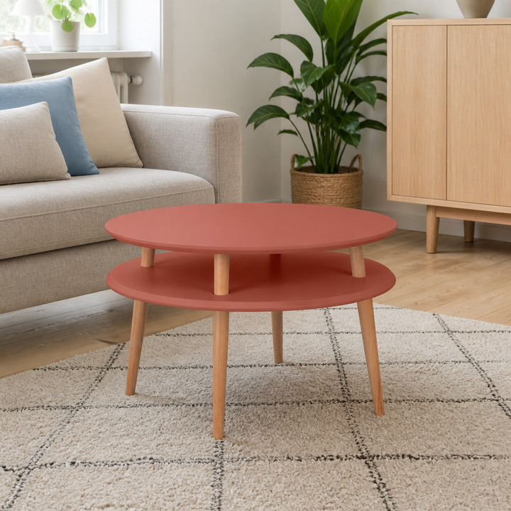 UFO Sofabord diameter 70cm x højde 61cm Antik pink – hele produktet lukket i hjemmet