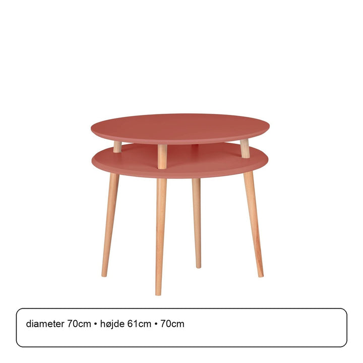 UFO Sofabord diameter 70cm x højde 61cm Antik pink – maaldigram