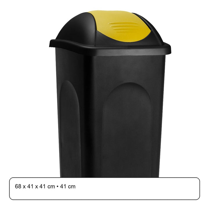 Affaldsspand sort/gul plast 60L – maaldigram