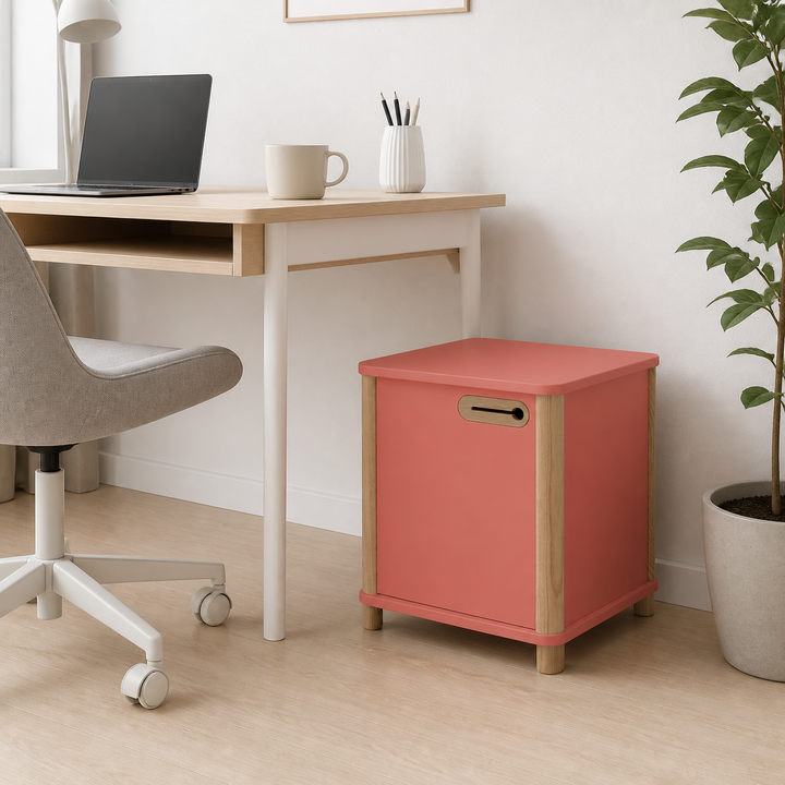 ASHME Skrivebordsskab B 42 x D 42 x H 48cm - Antik pink – supplerende neutral dagslysscene