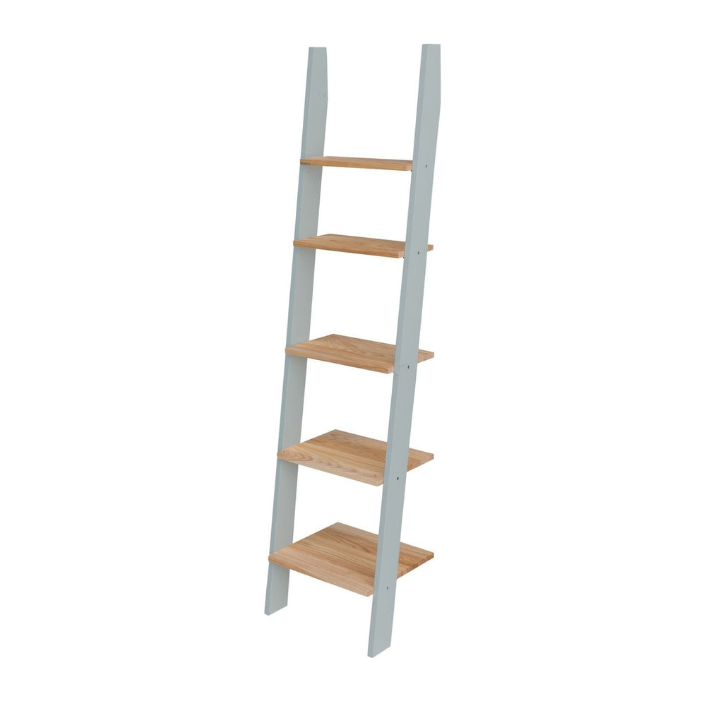 ASHME Stigehylde 45x35x180cm - Asketræ Hylder / Lysegrå – eksakt packshot paa hvid baggrund