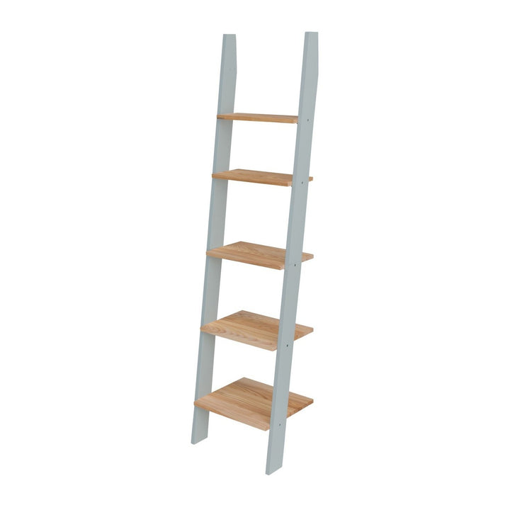 ASHME Stigehylde 45x35x180cm - Asketræ Hylder / Lysegrå – eksakt packshot paa hvid baggrund
