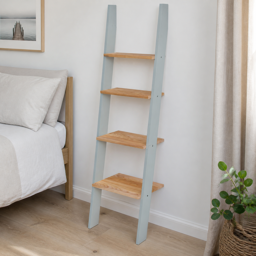 ASHME Stigehylde 45x35x180cm - Asketræ Hylder / Lysegrå – materiale- eller konstruktionsdetalje