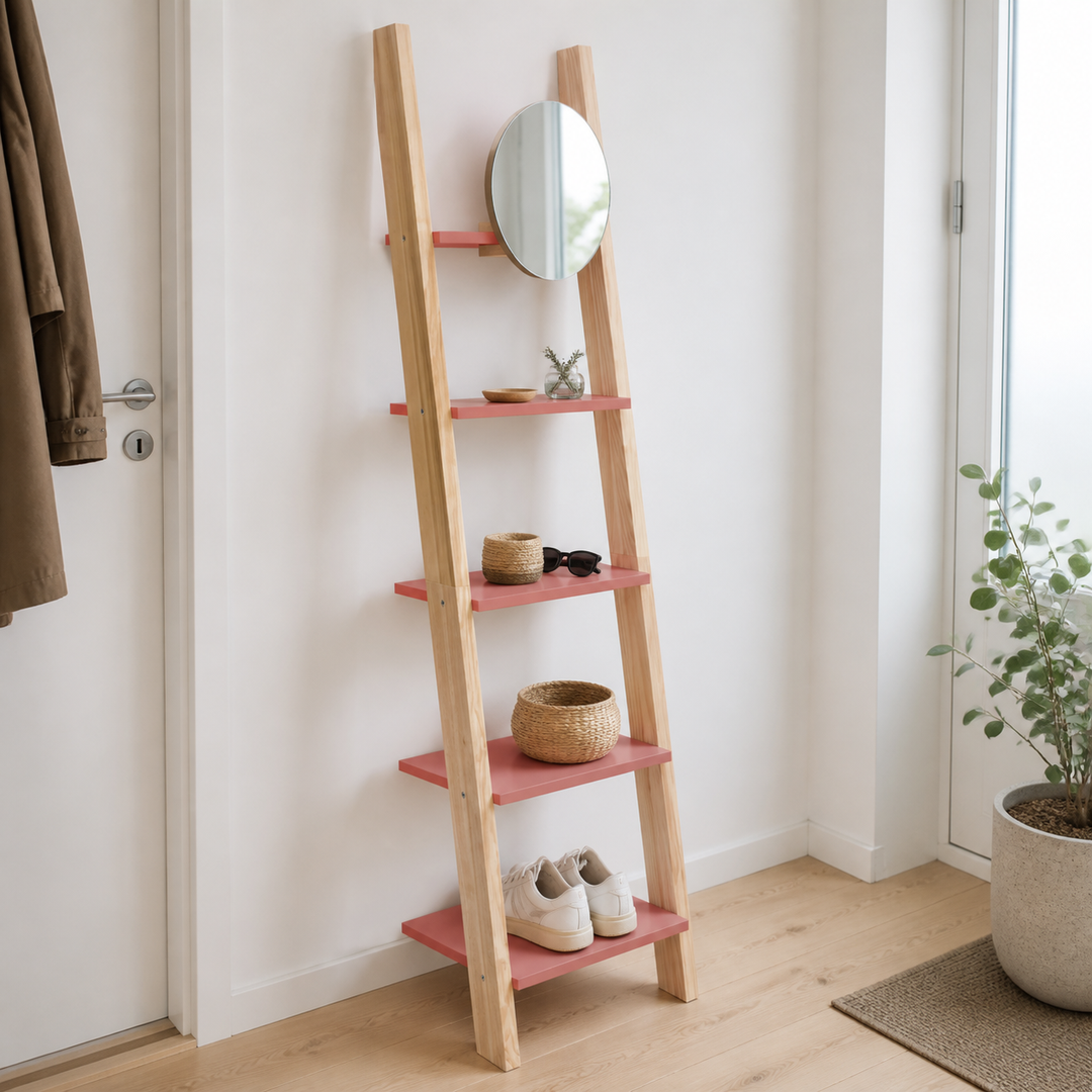 ASHME Stigehylde med spejl 45x35x180cm - Antik pink – hero i naturlig brug