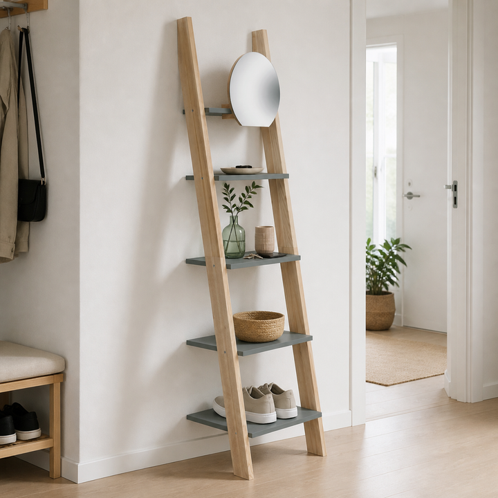 ASHME Stigehylde med spejl 45x35x180cm - Mørkegrå – hero i naturlig brug