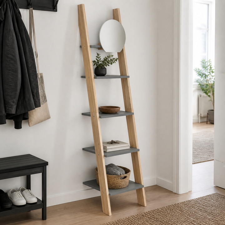 ASHME Stigehylde med spejl 45x35x180cm - Mørkegrå – vigtigste funktion