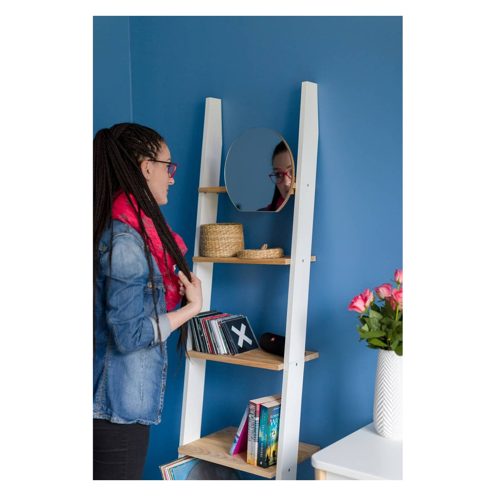 ASHME Stigehylde med spejl 45x35x180cm - Salviegrøn – eksakt packshot paa hvid baggrund
