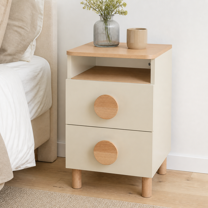 DABI sengebord 41x50cm højrestillet Chalk White – materiale- eller konstruktionsdetalje