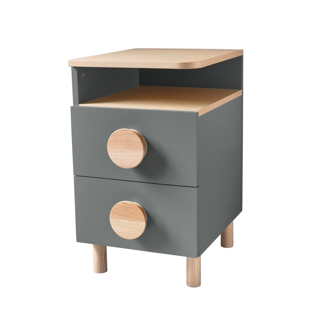DABI sengebord 41x50cm venstre Concrete Grey – eksakt packshot paa hvid baggrund