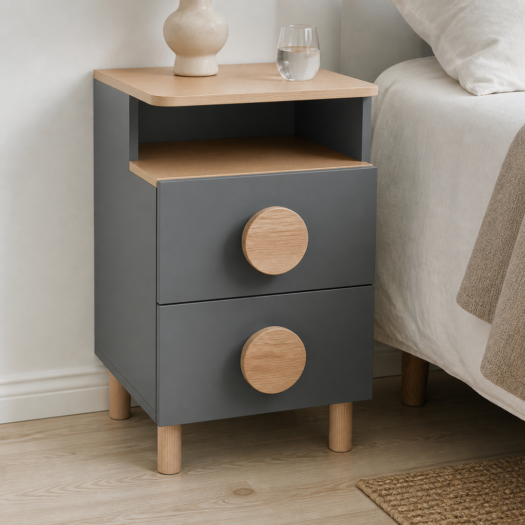 DABI sengebord 41x50cm venstre Concrete Grey – materiale- eller konstruktionsdetalje