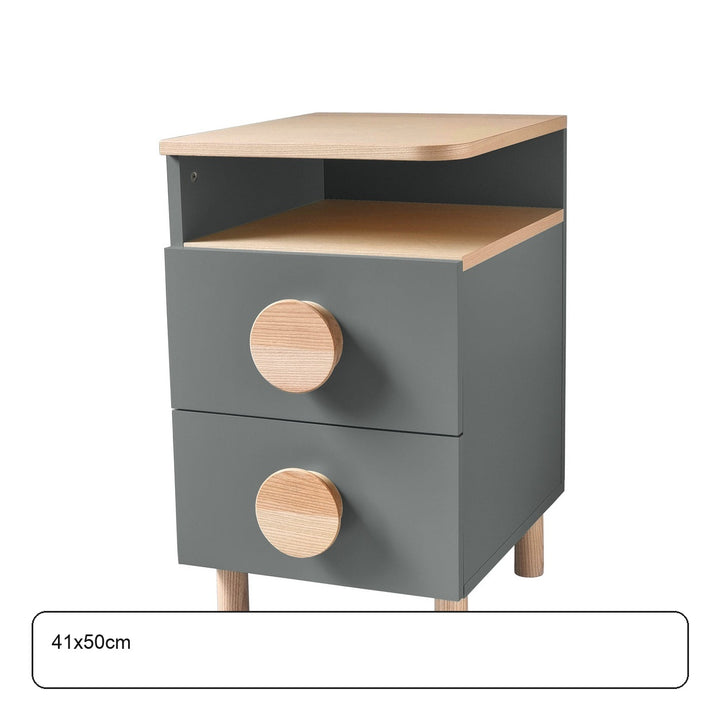 DABI sengebord 41x50cm venstre Concrete Grey – maaldigram