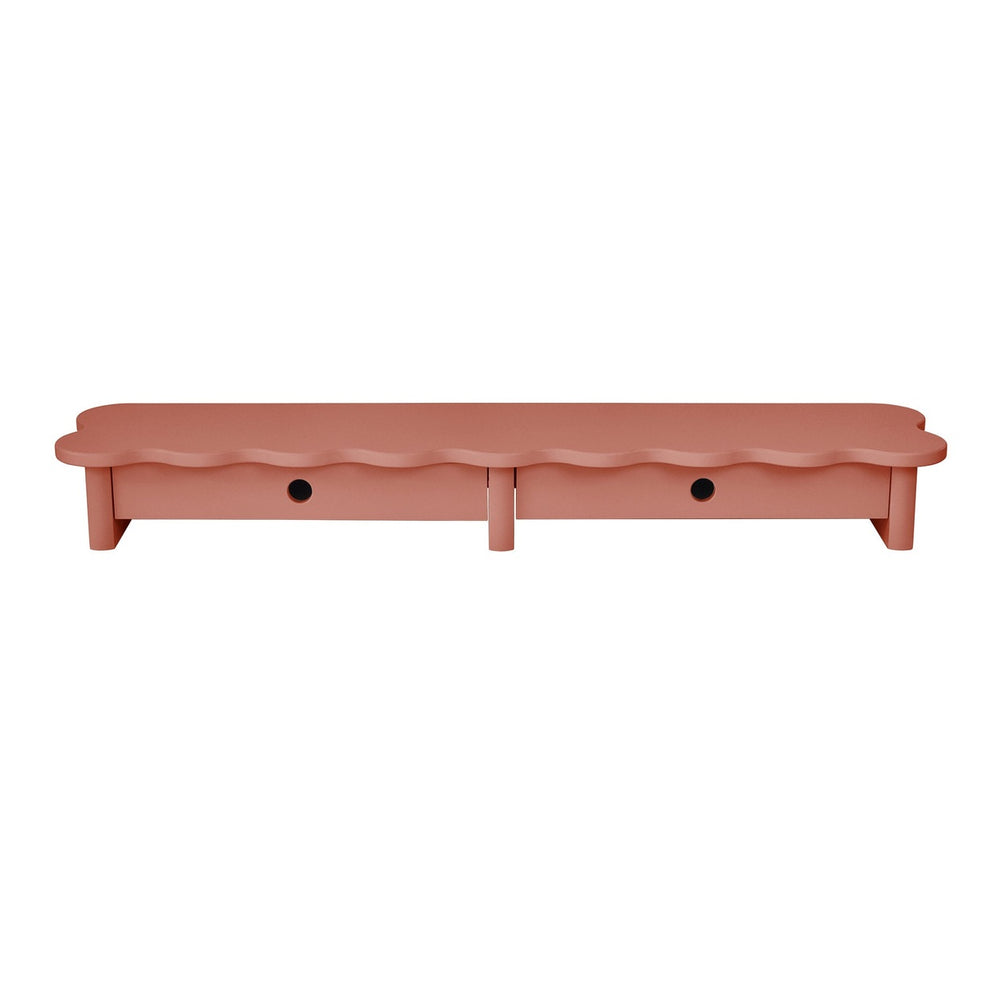 FLOWER 109cm monitorskærmstativ med skuffer Antique Pink – eksakt packshot paa hvid baggrund