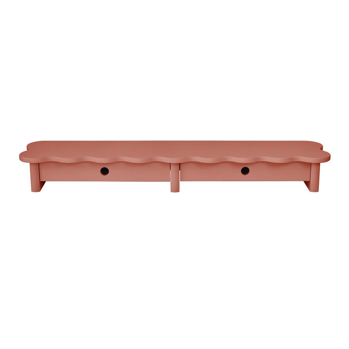 FLOWER 109cm monitorskærmstativ med skuffer Antique Pink – eksakt packshot paa hvid baggrund